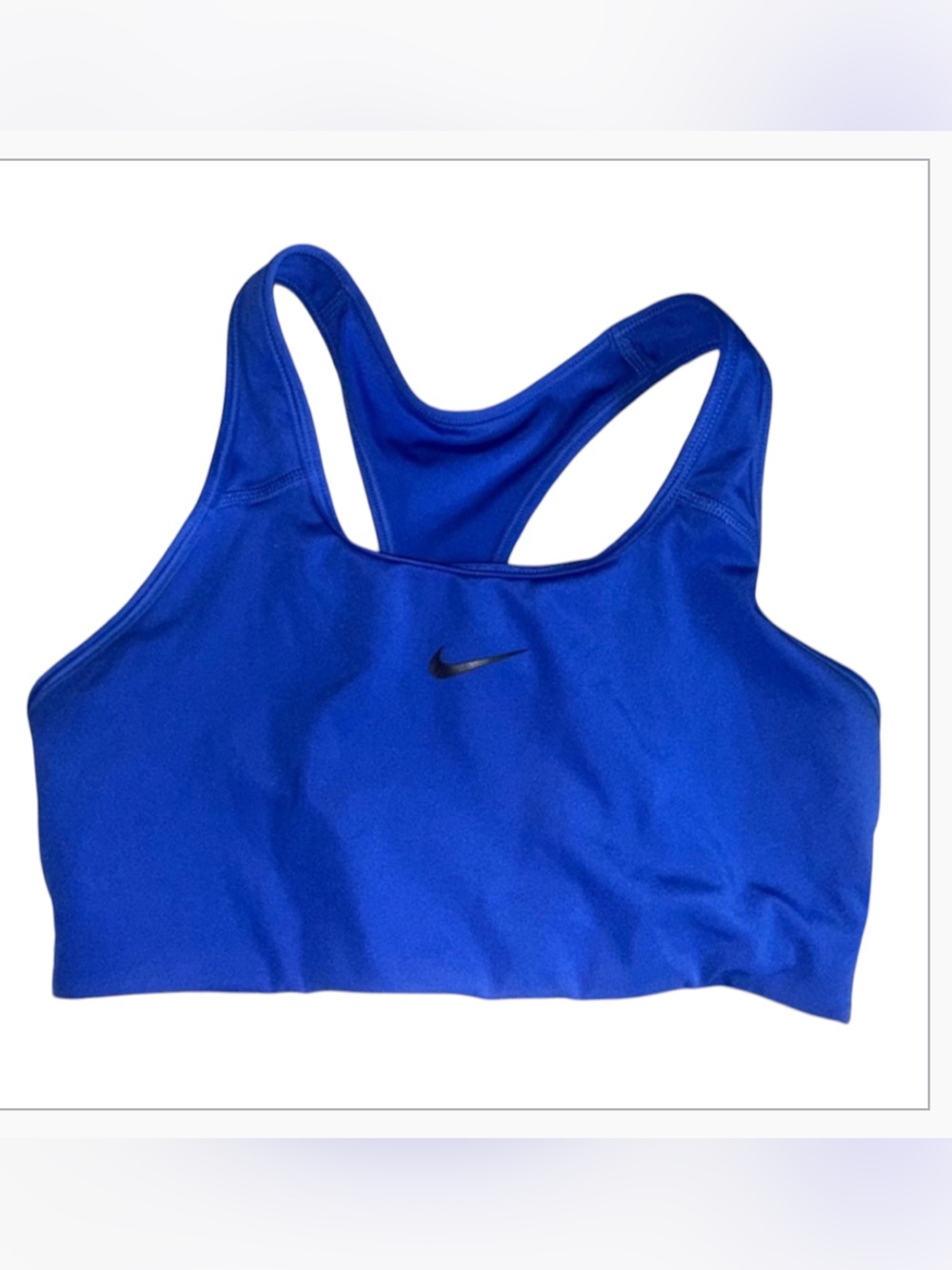 Nike Blue Racerback Sports Bra with Black Swoosh